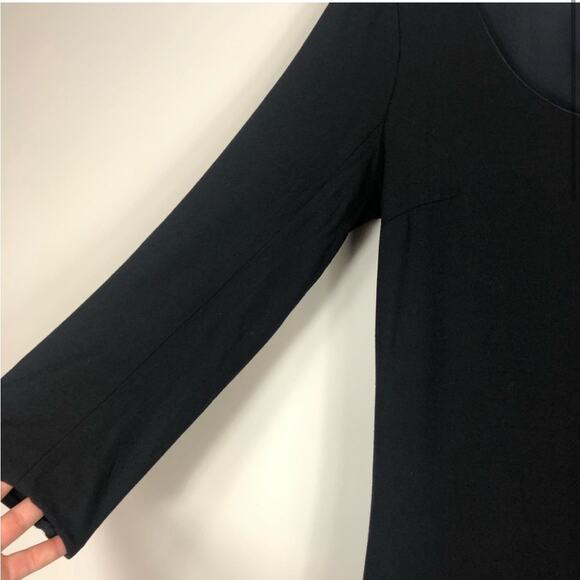 Tracy Reese black wool blend ruffle hem mini dress - Picture 4 of 9